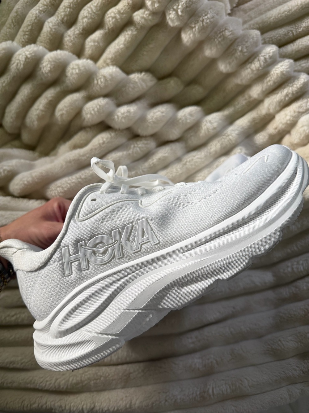 Hoka Clifton 10 size 9 Women's White Performance Running Shoe worn once - Picture 2 of 12